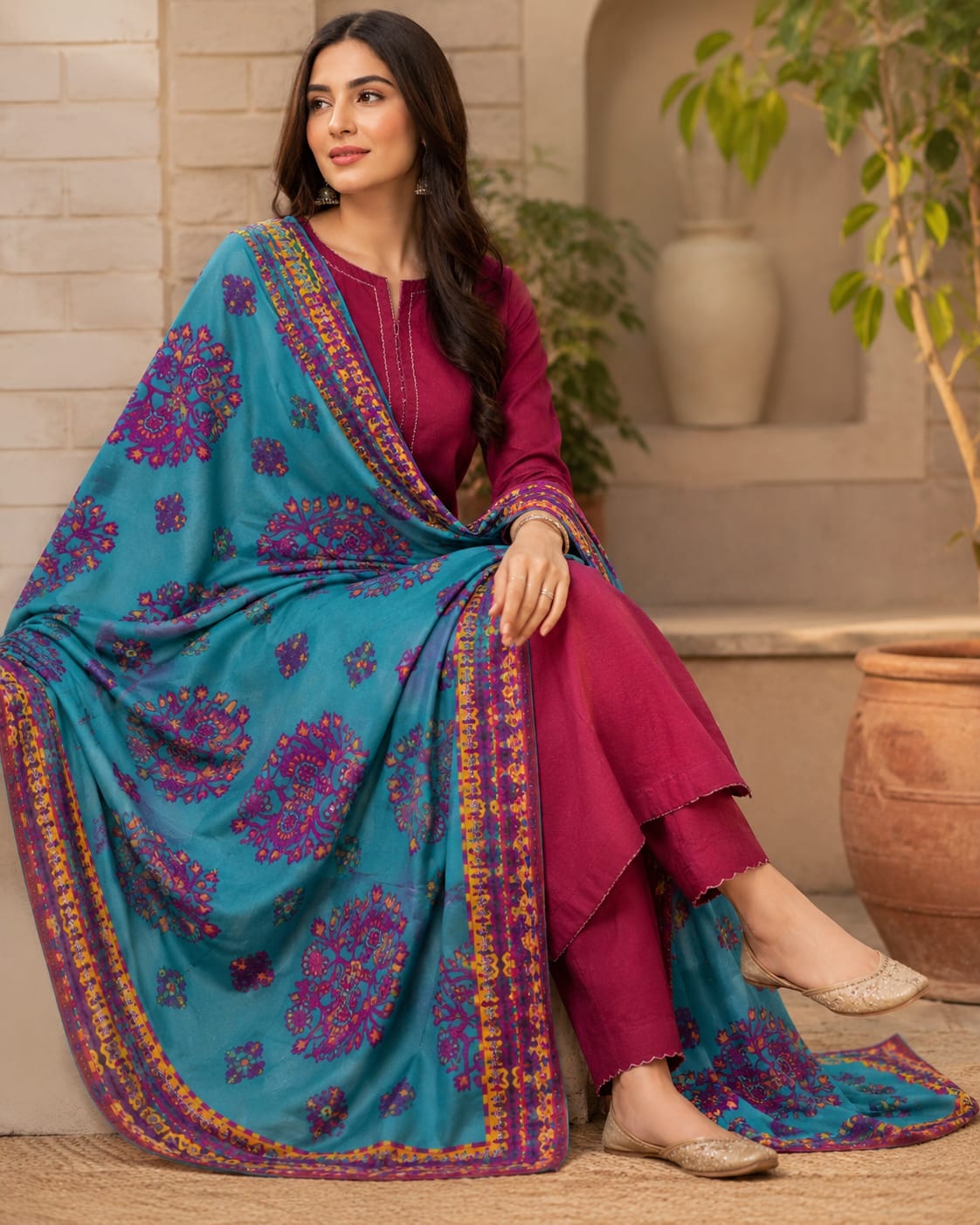 Nishat wool shawl