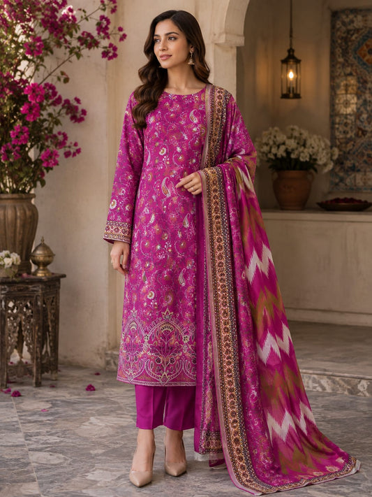 BAREEZE CHICKENKARI 3PC LAWN